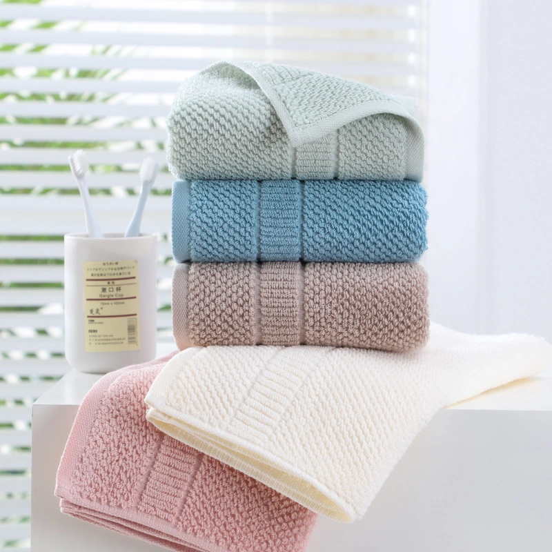 Pure Cotton Plain Adult Soft Facecloth Bath Household High-Absorption Towels