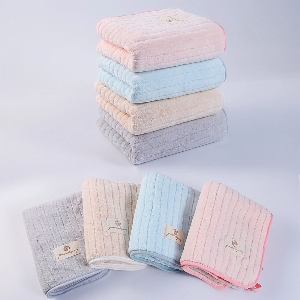 Embroidery Applique Embossed Printing Super Fine Soft Microfiber Washing Body Drying Towel