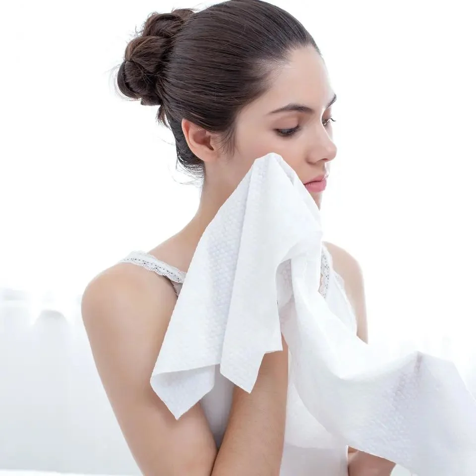 Source Factory Custom White Spunlaced Non Woven Disposable Hair Towels for Beauty Salon Bulk