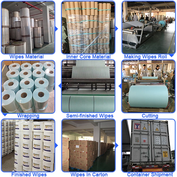 Hand Wipes Industrial Disposable Nonwoven Cleanroom Cleaning Wipes Wiper Paper Rolls