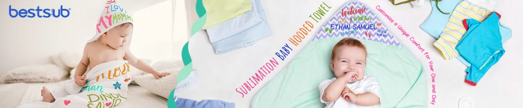 Bestsub Sublimation Baby Hooded Towel (80*80, Light Green)