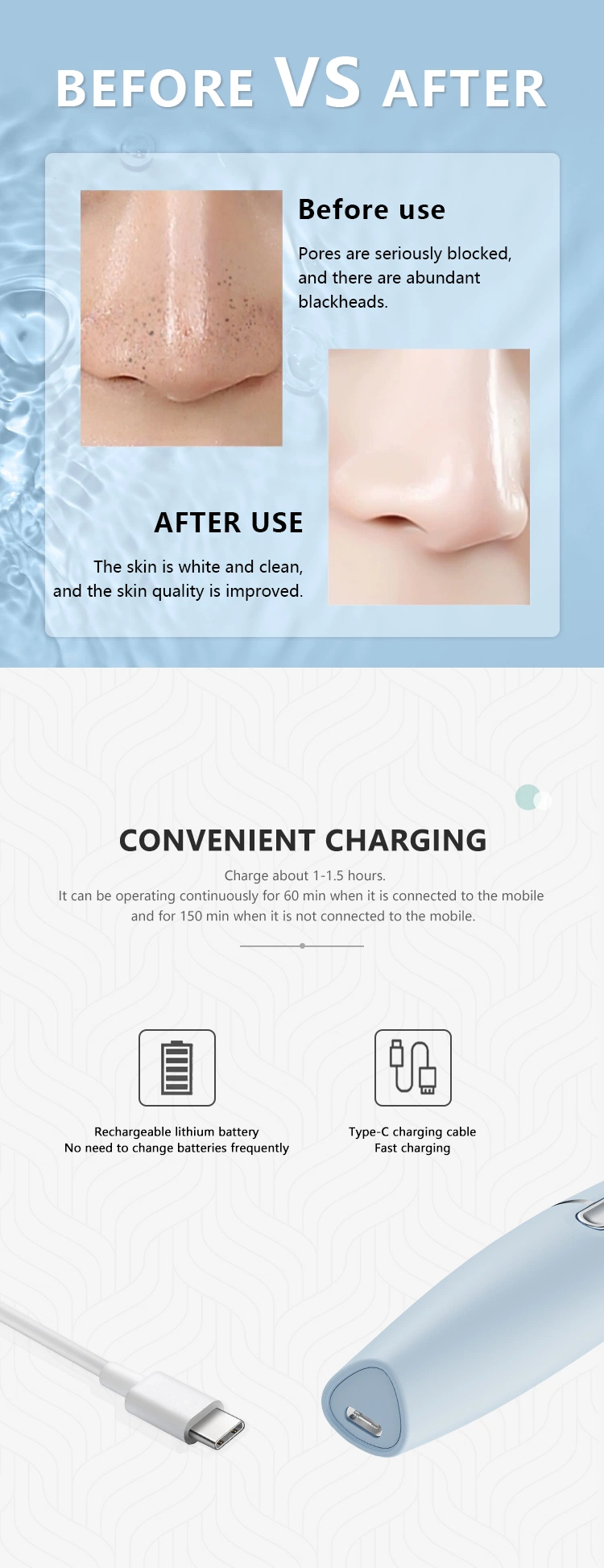 Skin Care Facial Pore Cleaning Beauty Device Electric Pore Cleaner Vacuum Beauty Salon Equipment Blackhead Remover