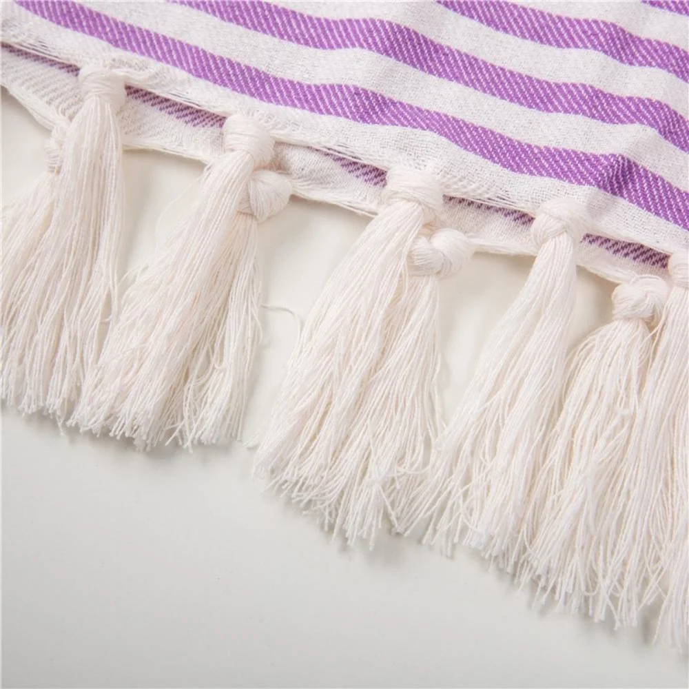 Multicolor Cotton Bath Towel Soft Bright Striped Tassel Beach Turkish Wbb19866