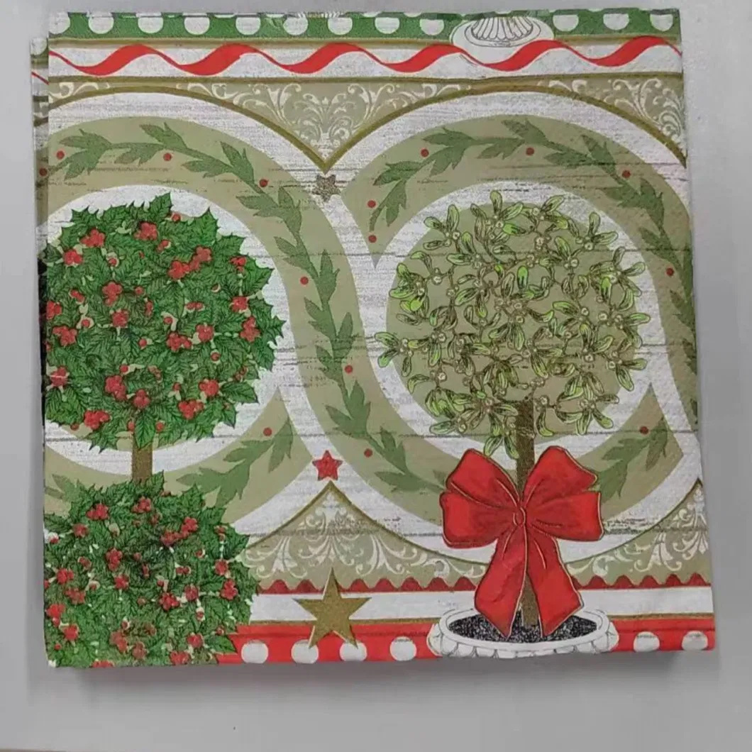 100% Pure Wood Pulp Christmas Pattern Custom Paper Towels