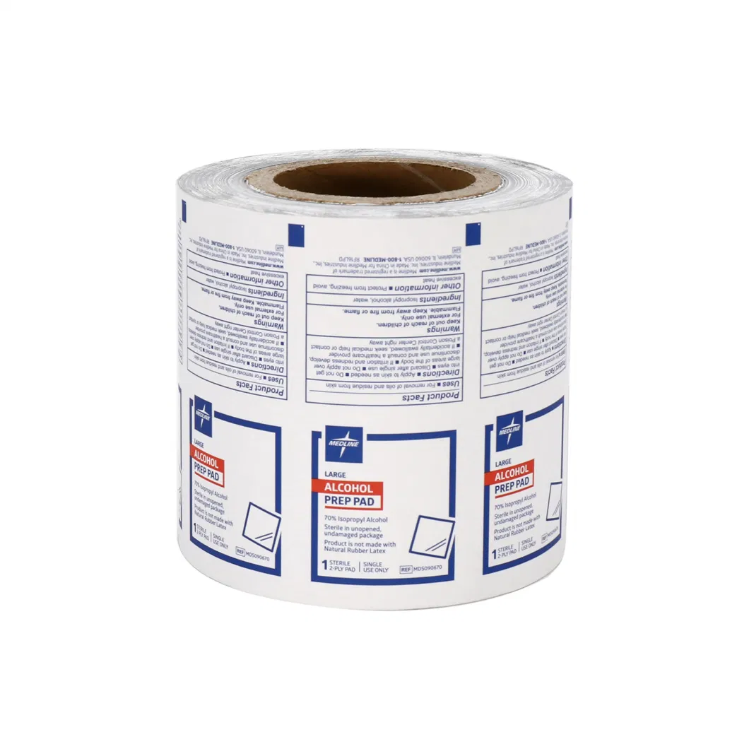 Paper/PE/Al/Eaa 83G Aluminum Foil Film Rolls for 75% Alcohol Pad Packaging/Laminated/Composite Film Roll