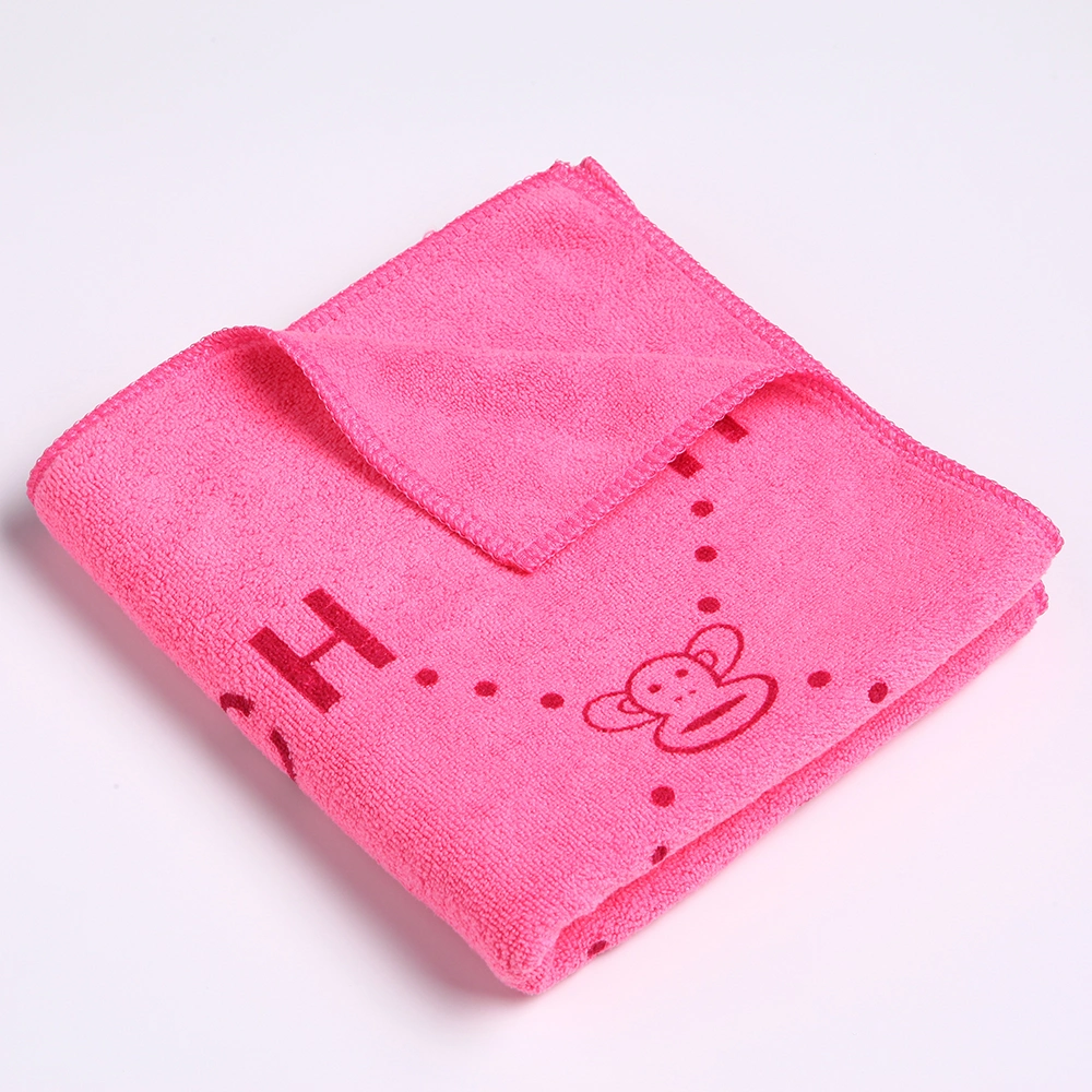 Microfiber Facial Cloths Fast Drying Wash Cloth Absorbent Face Wash Cloth Soft Rabbit Paul Frank Printed Microfiber Face Towel with Weft Knitting Machine Made