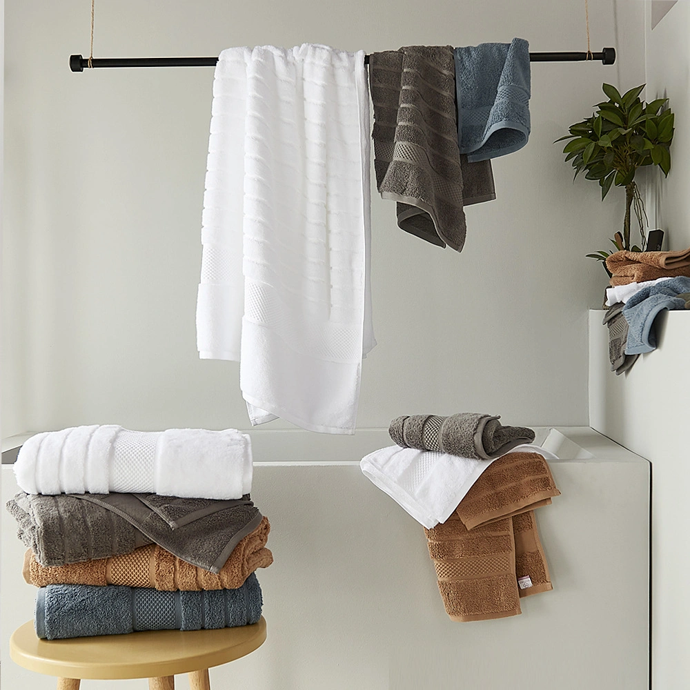 Soft Absorbent Cotton Towel Set Thick Hotel Color Fastness Face Towel Plus Bath Towel