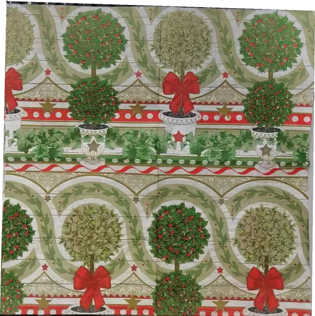 100% Pure Wood Pulp Christmas Pattern Custom Paper Towels