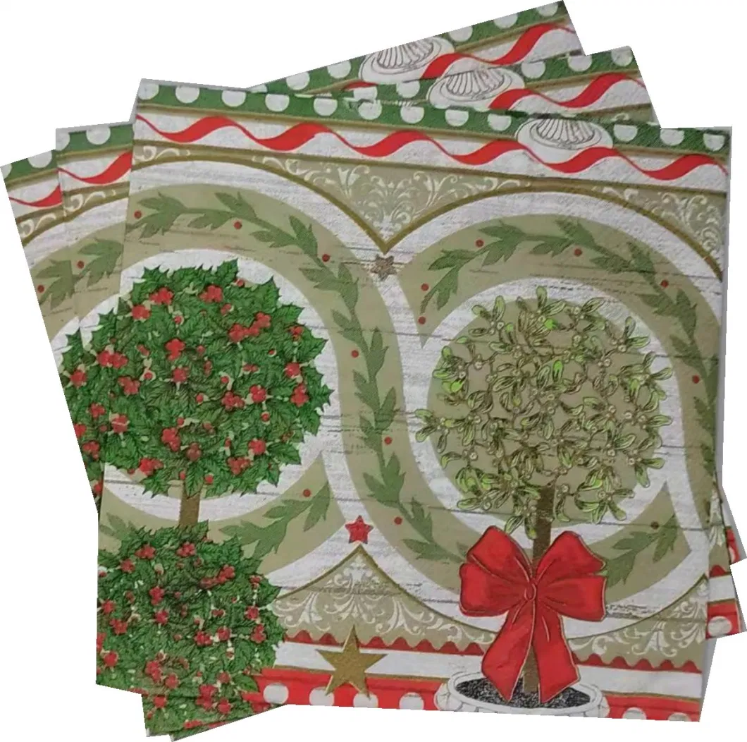 100% Pure Wood Pulp Christmas Pattern Custom Paper Towels