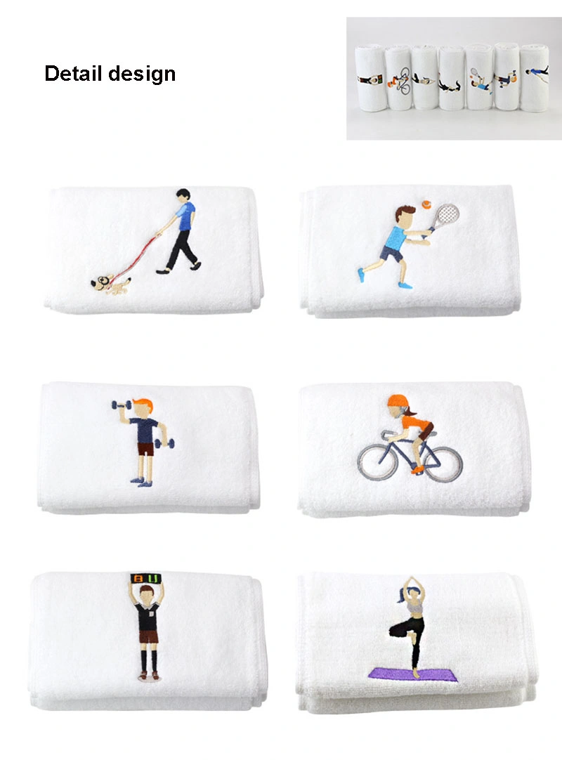 100% Cotton Gym Fitness Face Towel Adult OPP Bag Custom Logo Jacquard