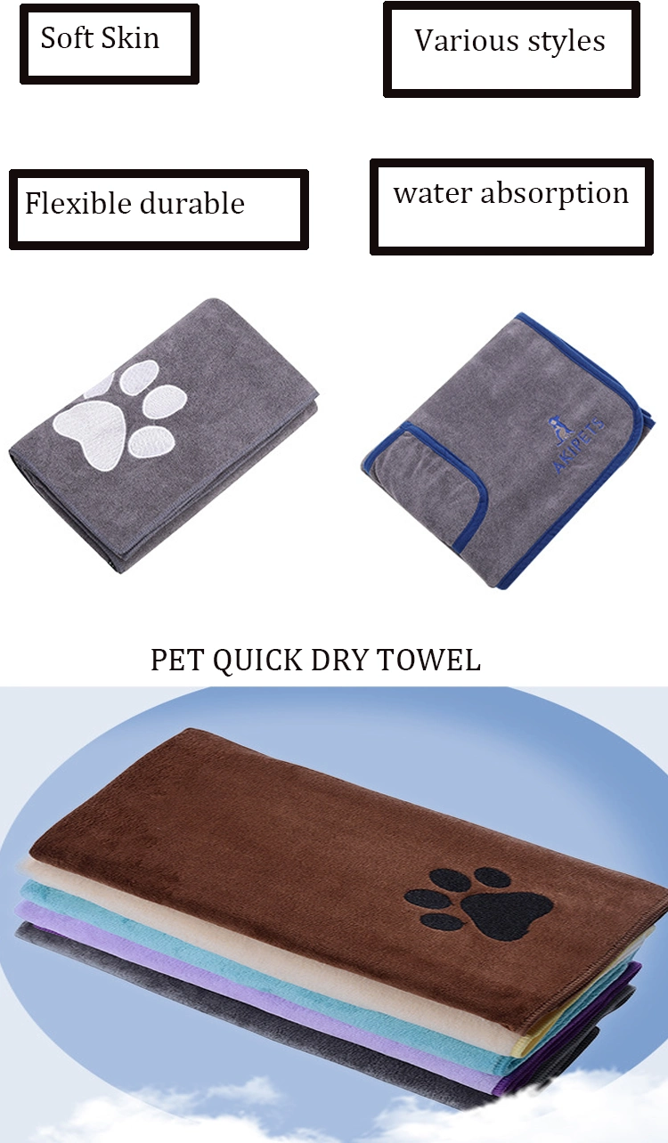 Soft Absorbent Microfiber Pet Dog Bath Drying Towel Pet Bath Towel