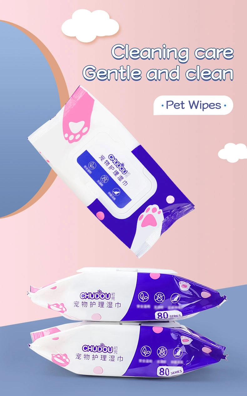 OEM ODM Custom Pet Wet for Cleaning Face Finger Dog Ear Tissue Wipes