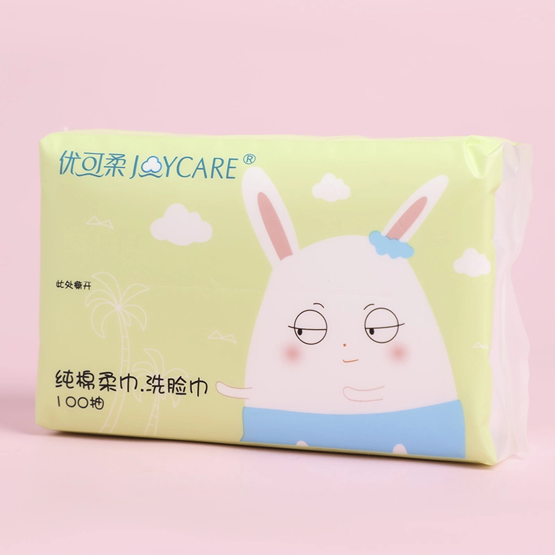 2023 Pure Cotton High Quality Disposable Sensitive Skin Cotton Tissue Facial Towel