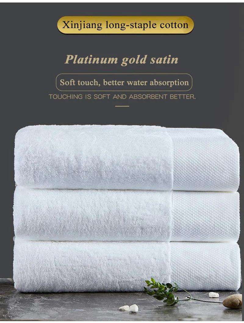 Made in China Cheap Price White 100% Cotton Custom Logo Towel Gift Luxury Hilton Hotel Towel Sets, Hotel Bathroom Bath Towel Bathrobe Hand Washing Face Towels