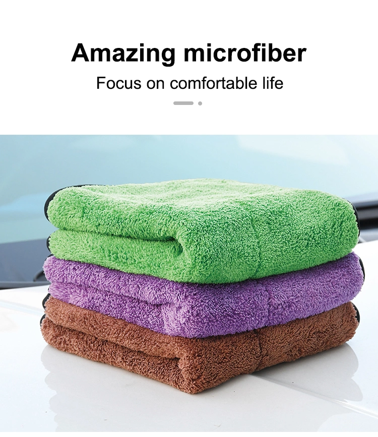 Custom Logo Extra Thick Coral Fleece Super Absorbent Wash Microfiber Towel Car Cleaning Towel Microfiber Towel