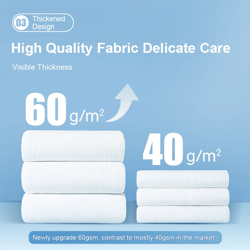 White Disposable Facial Towels 60GSM Spunlace Soft Towel Travel Disposable