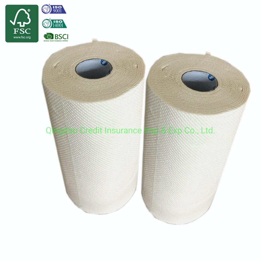 Eco-Friendly Plastic-Free White/Natural Color Bamboo Kitchen Paper Towel Roll