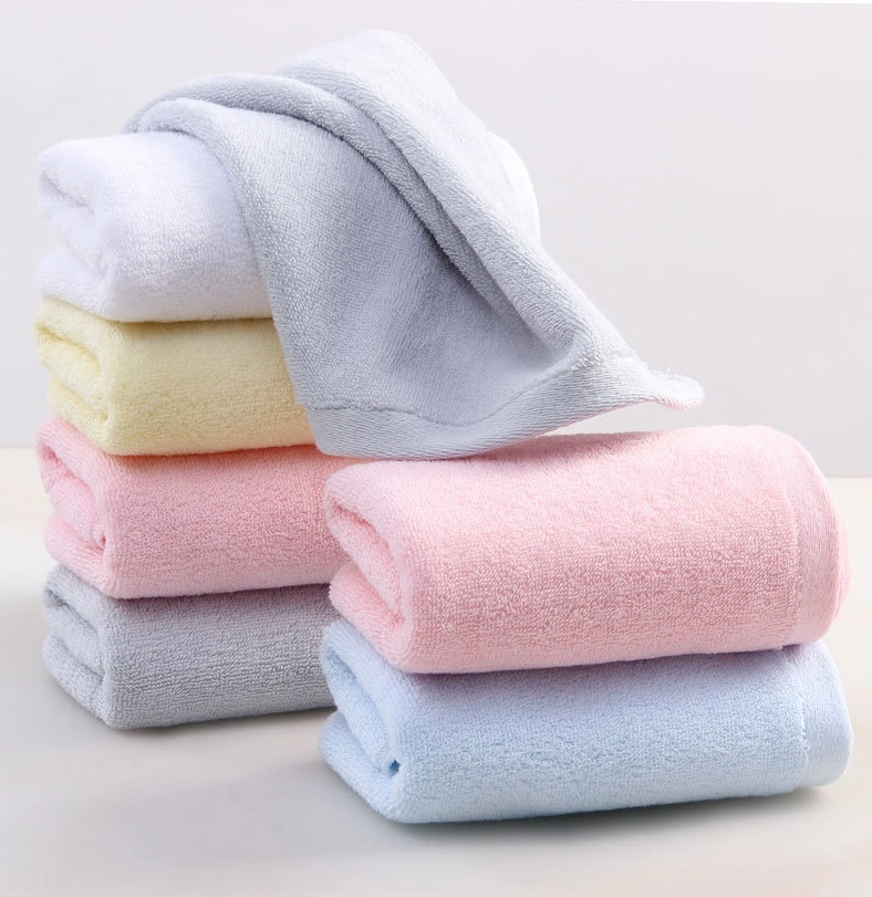 Face Towels Facial Wash Cloths Plain Design Can Embroider Logo 100% Cotton Hand Bath Cleaning Towels
