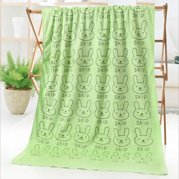 Microfiber Facial Cloths Fast Drying Wash Cloth Absorbent Face Wash Cloth Soft Rabbit Paul Frank Printed Microfiber Face Towel with Weft Knitting Machine Made