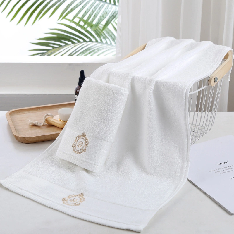Bamboo Fiber Towel Embroidery Logo Plain Face Towel