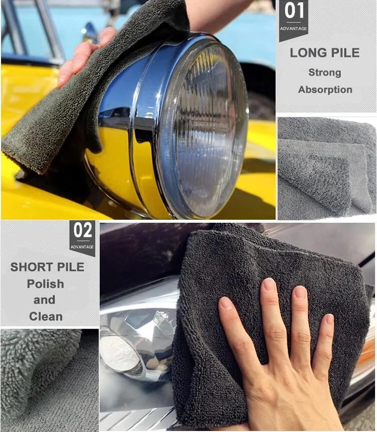 1200GSM Double Side 50X70cm Custom Vehicle Twisted Loop Microfiber Car Drying Towel