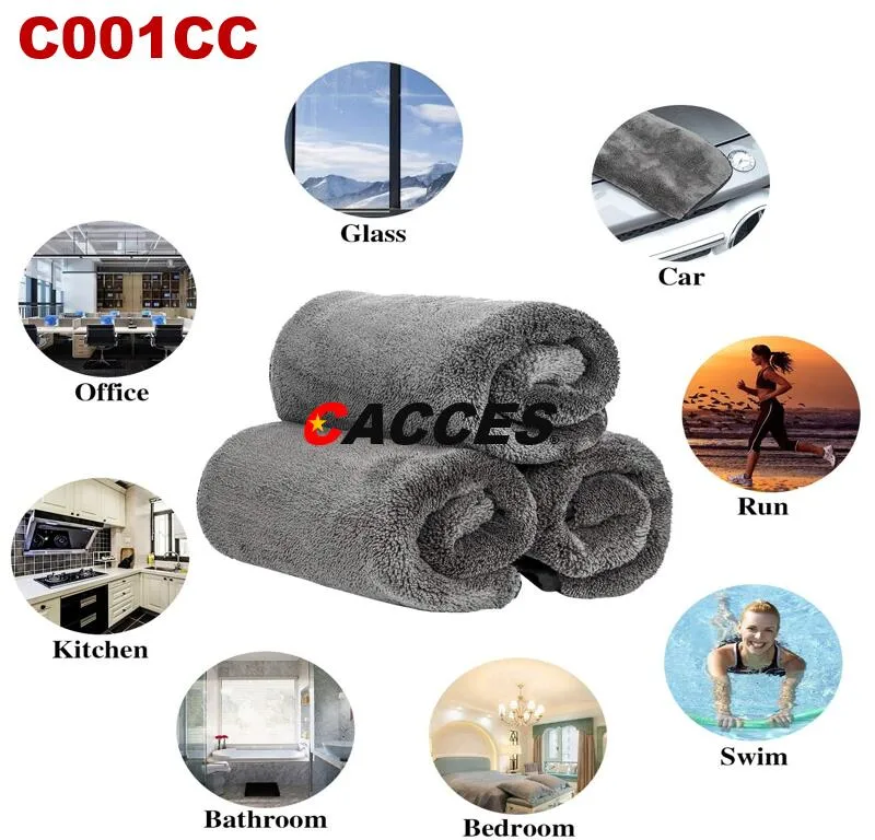 Cacces Microfibre Car Drying Towel 40X40cm, 1000GSM Microfiber, Soft Absorbent Cleaning, Extra Thick Detailing Product Super Absorbent Car Cleaning Accessories