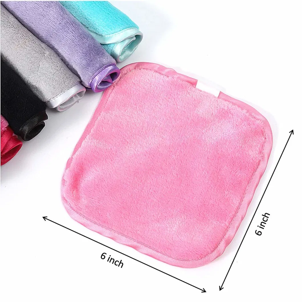 Reusable Makeup Remover, Microfiber Towel with Satin-Silk Edges, Makeup Remover Cloth Towel with Just Water