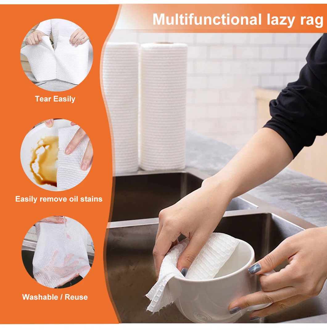 Disposable White Multi-Purpose Lint Free Dry Cleaning Spunlaced Non-Woven Cloth Roll