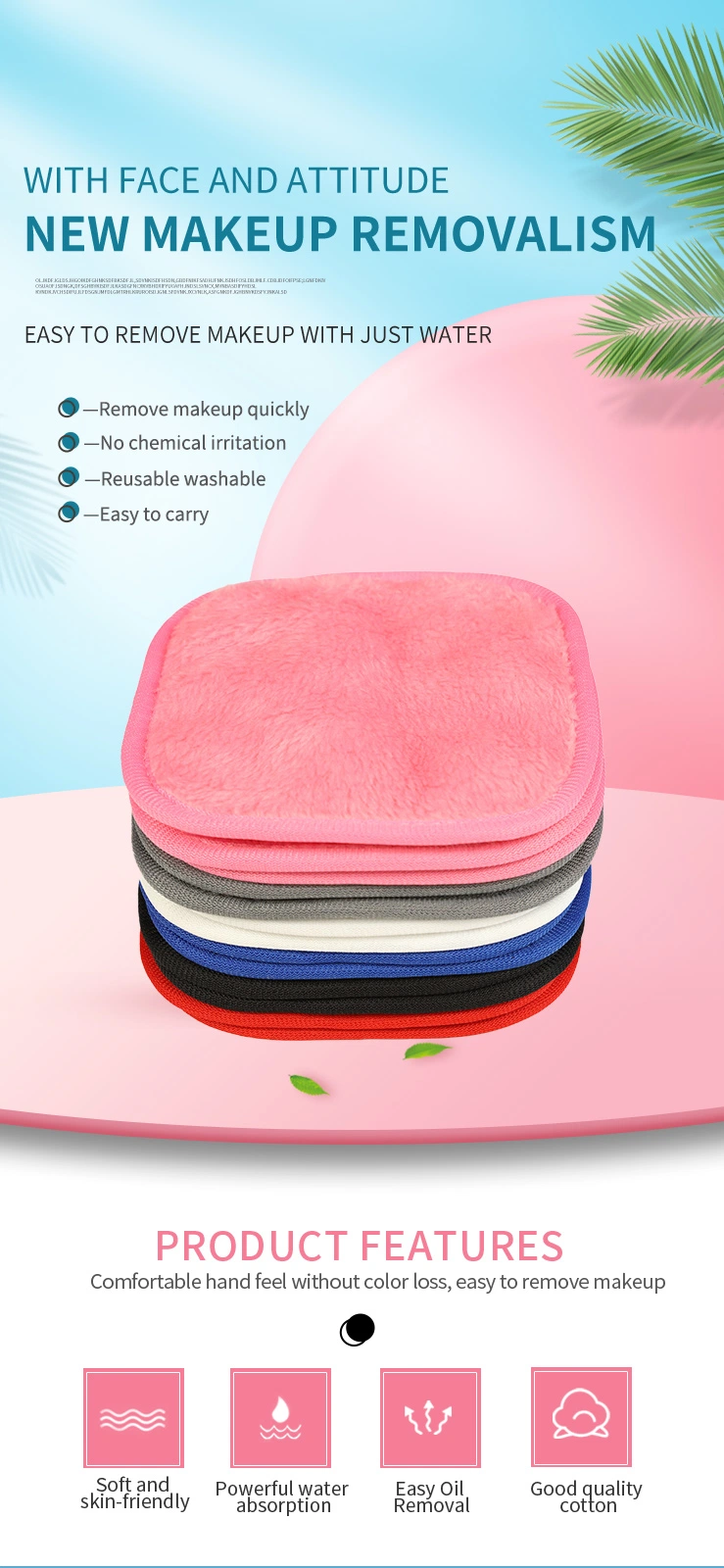 Quick Drying Wholesale Natural Microfiber Facial Cleansing Towel Face Cloth Soft Breathable Clean Face Cloth Towel