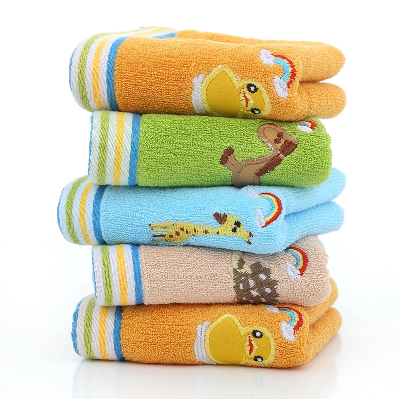Untwisted Children&prime; S Towel Pure Cotton Gauze Cute Cartoon Kindergarten Household Small Baby Face Towel
