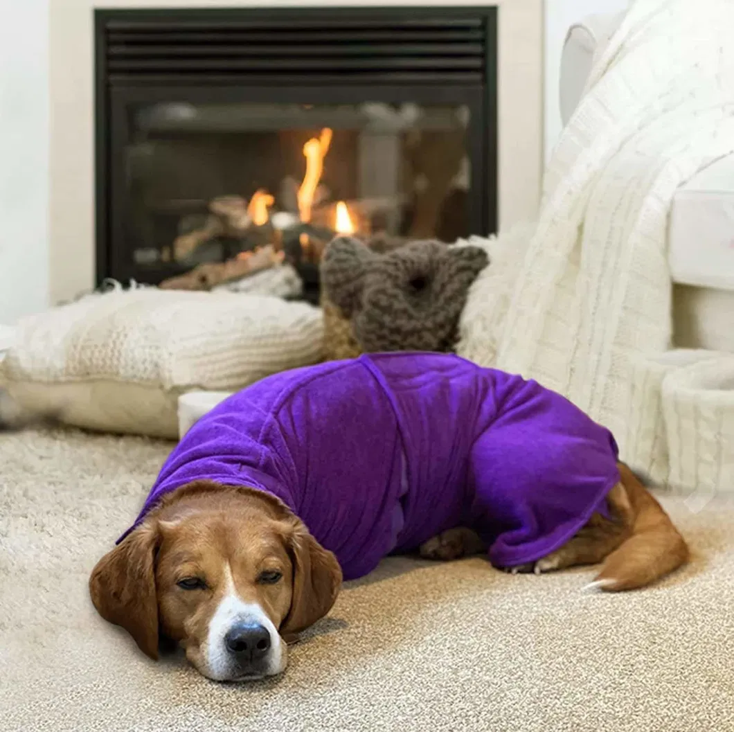 Dog Drying Coat Microfiber Quick Drying Super Absorbent Pet Dog Cat Bathrobe Towel Luxurious Soft