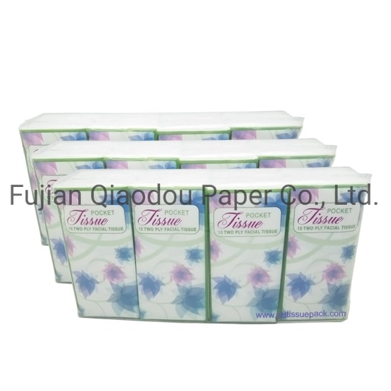 Wholesale Custom Logo Mini Printed Virgin Pulp 2ply Pocket Facial Tissue Paper Pack