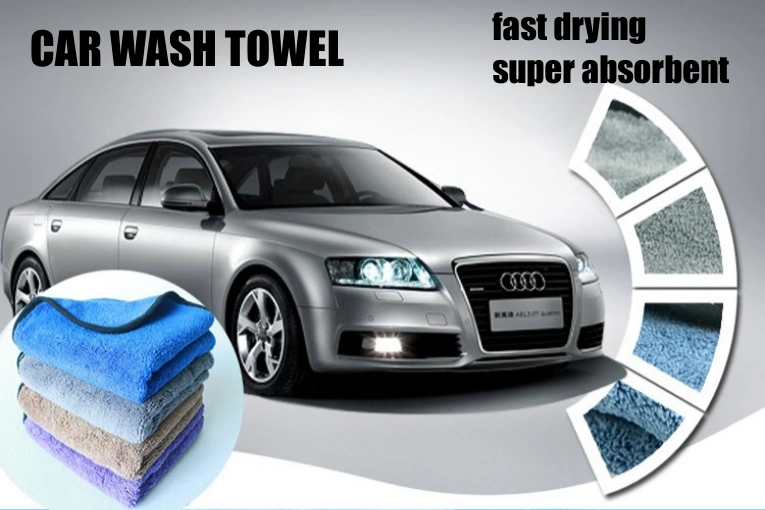 Wax Polishing Lint Free Super Soft Absorbent Microfiber Towel for Car Wash