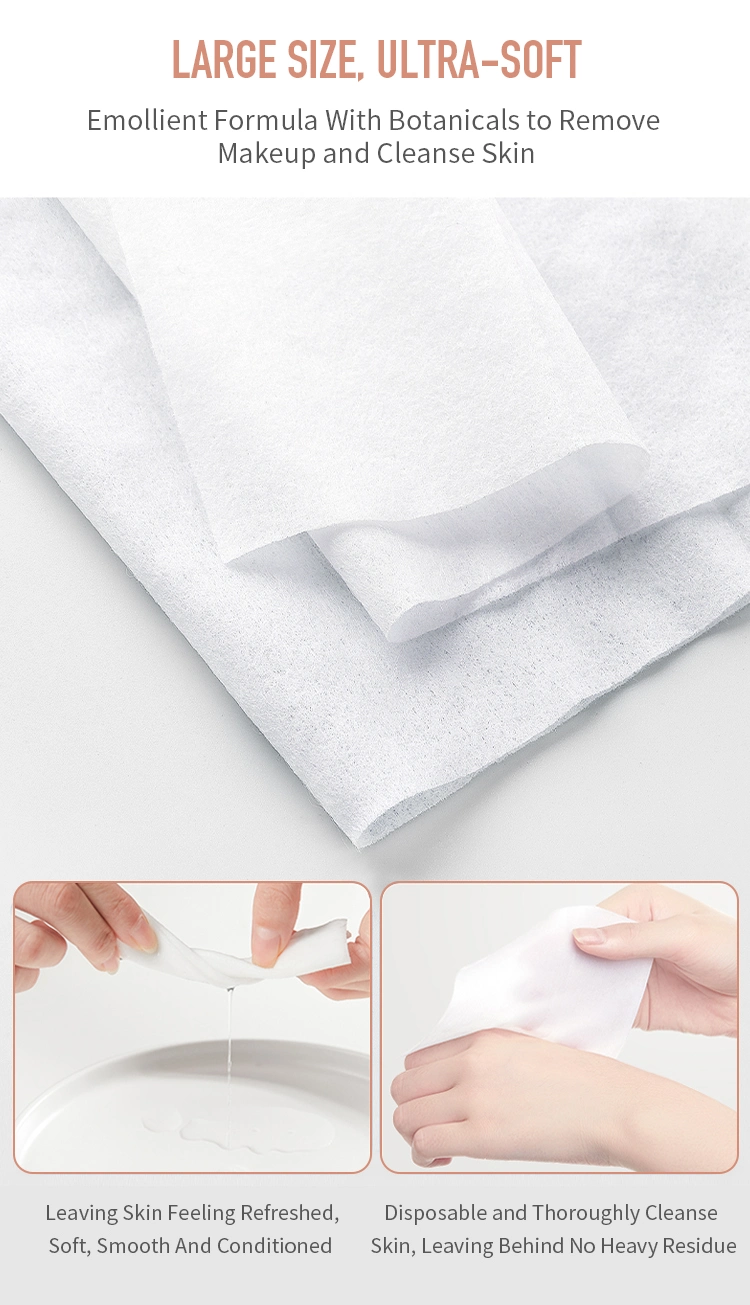 OEM Facial Best Makeup Remover Wipes Clean Towels Biodegradable Face Towel with Cotton Extract for Sensitive Skin