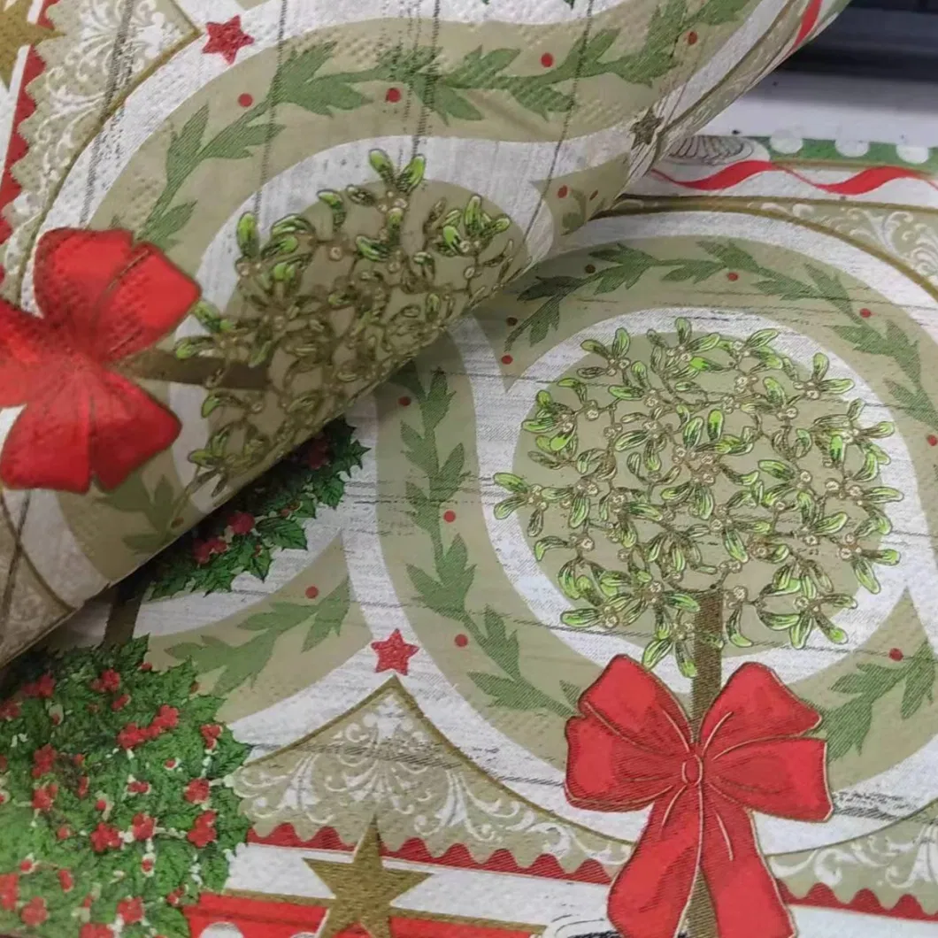 100% Pure Wood Pulp Christmas Pattern Custom Paper Towels