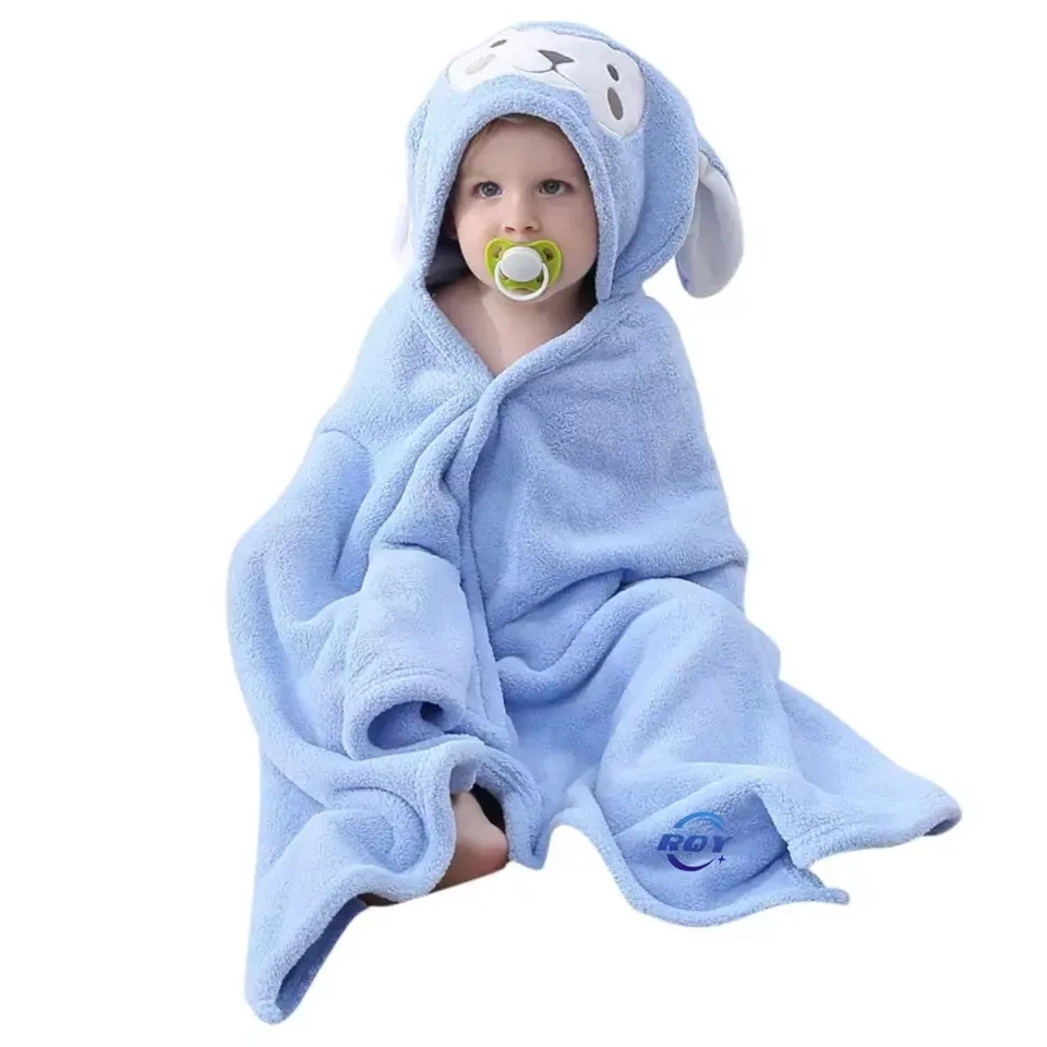 Hot Selling Flannel Fleece Animal Hooded Soft Cartoon Baby Kids Bath Towel