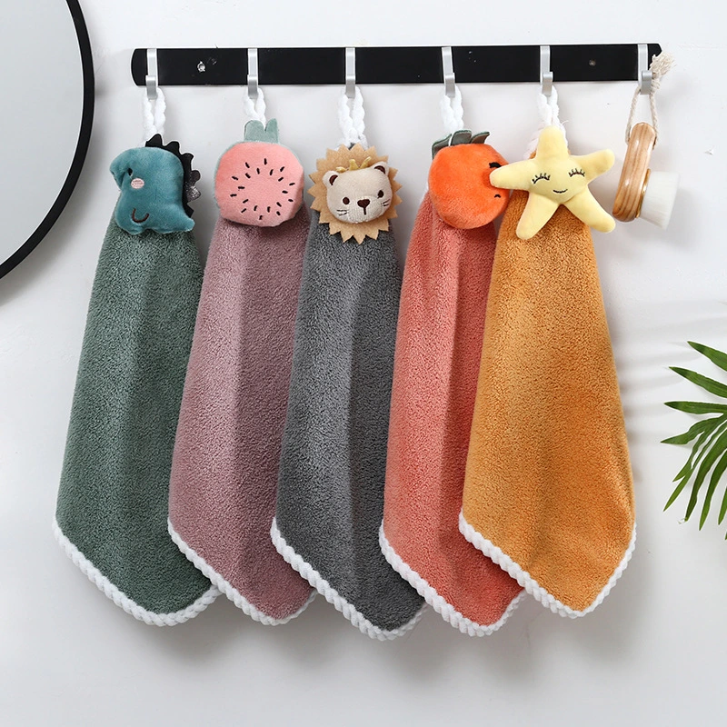 Colorful Ultra Soft Coral Fleece Microfiber Hand Small Square Towel Soft Absorbent Hand &amp; Face Towel