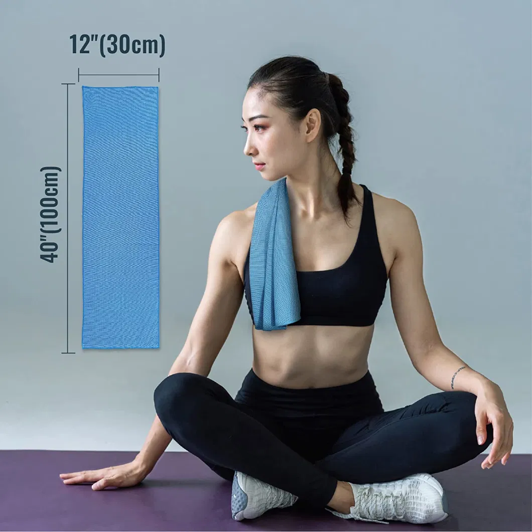 Quick Drying Sports Gym Cooling Towel Camping Microfiber Towel Ice Silk Fabric Beach Towel