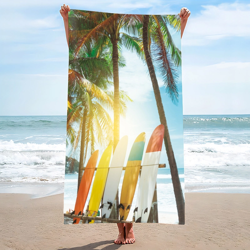 Wholesale Polyester Cotton Beach Towel Custom Quick Dry Sublimation Silk-Screen Print Beach Towel