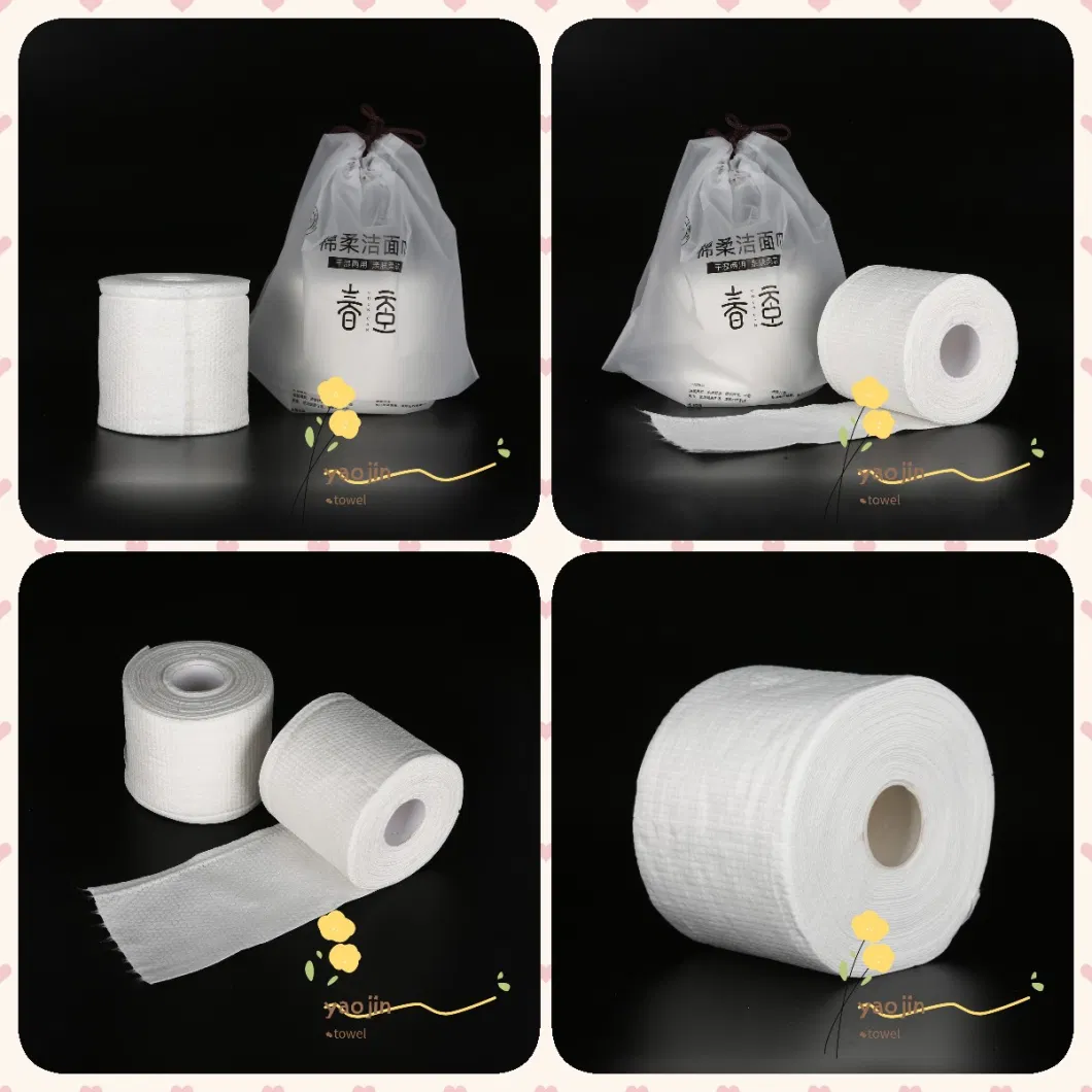 China Cotton Towel Rolls Disposable Cotton Non-Woven Cleansing Facial Tissue Towel Supplier