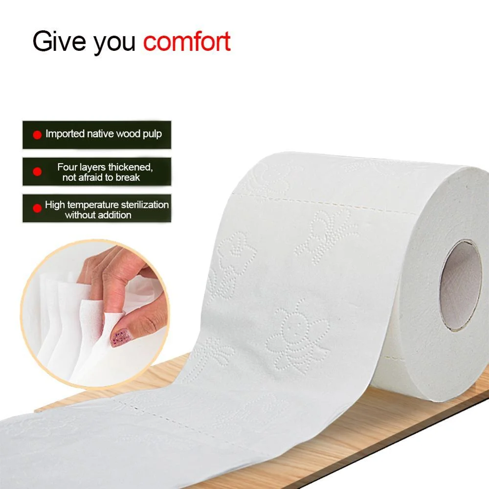 Virgin Wood Pulp Ultra Soft Japanese Quality Custom Print 3-Ply Bulk Pack Toilet Paper Tissue Roll Tissue Paper Roll Paper Towel