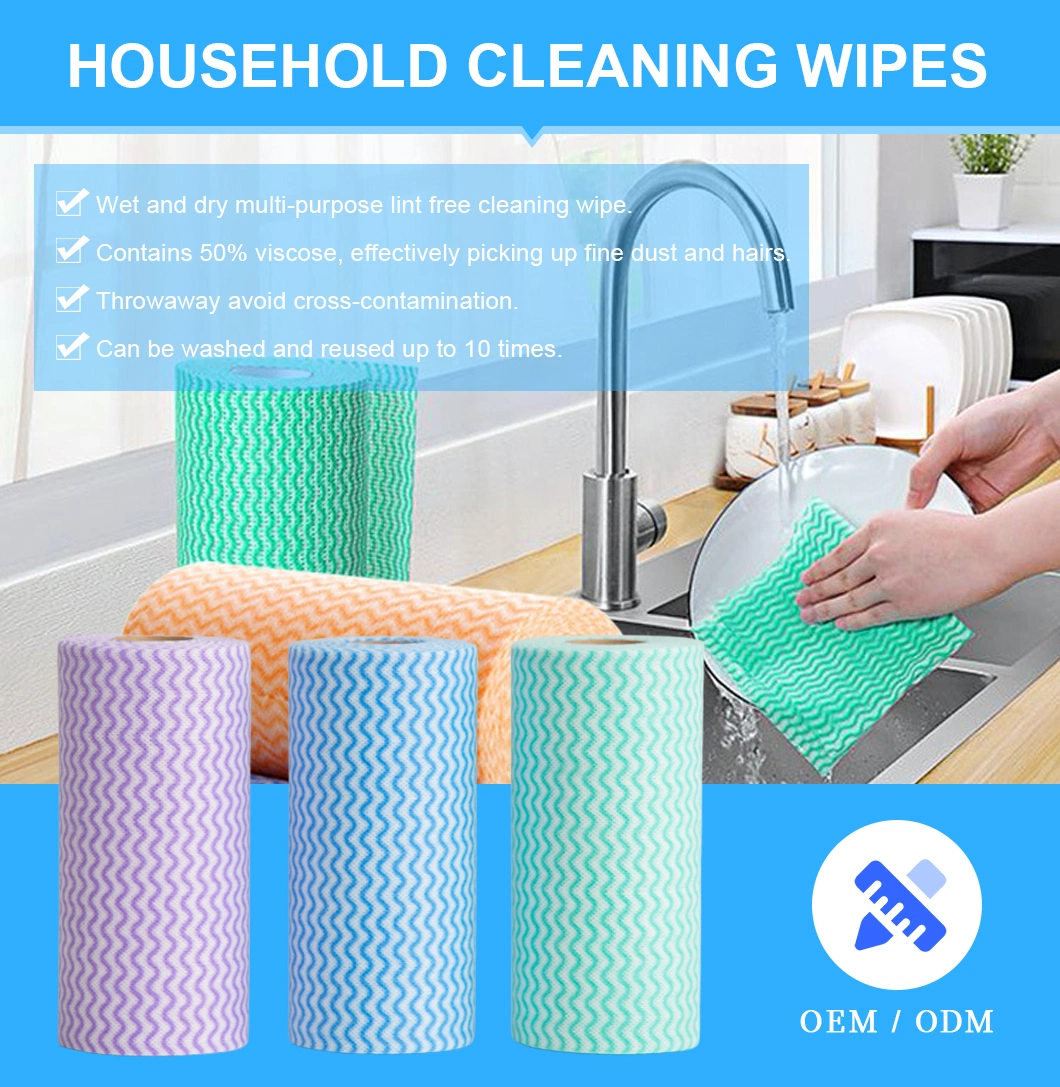 Spunlace Non Woven Fabric Disposable Kitchen Cleaning Wipes