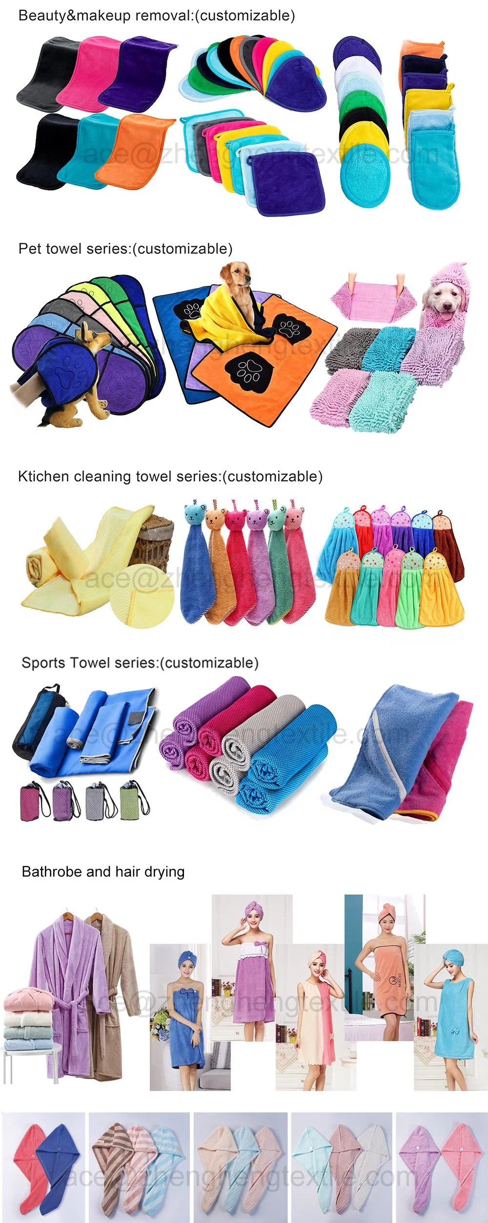 Embroidery Applique Embossed Printing Super Fine Soft Microfiber Washing Body Drying Towel