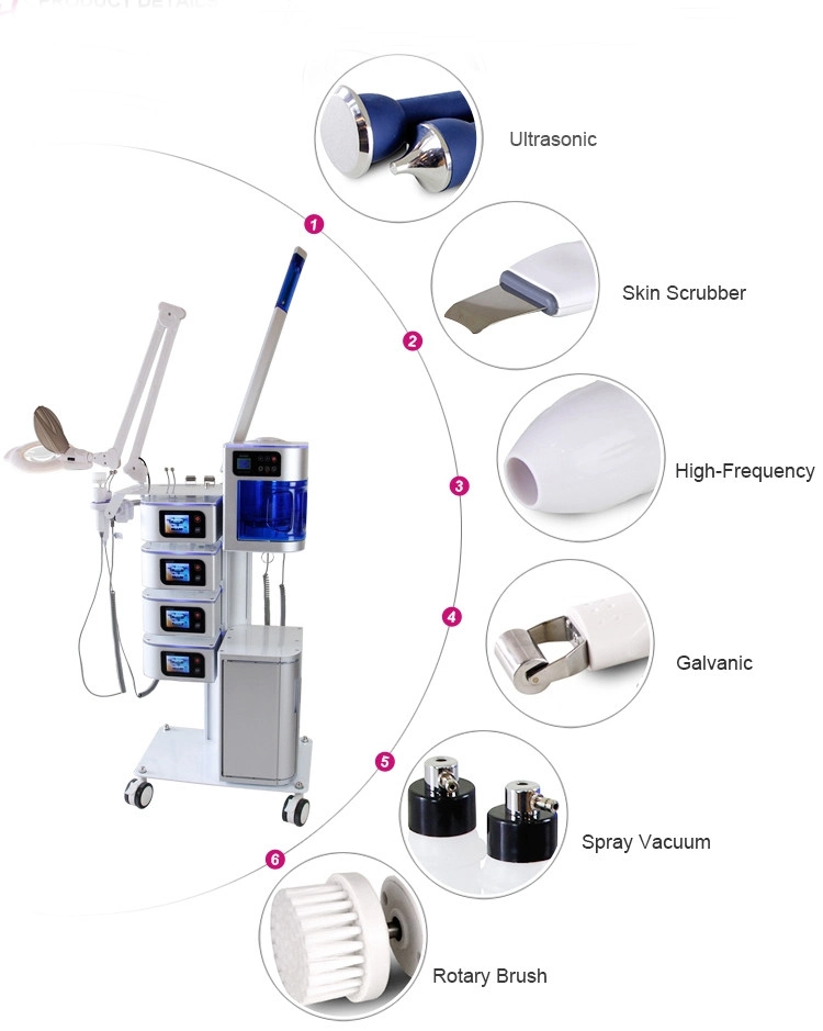 7 in 1 Multi-Functional Facial Steamer LED Magnifying Lamp Beauty Instrument