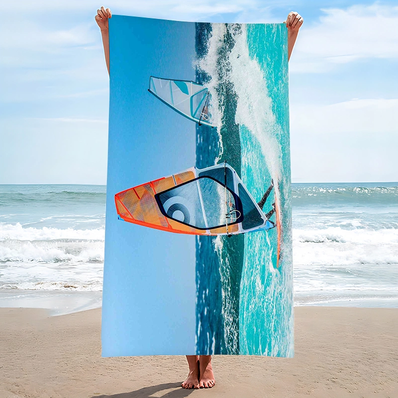 Wholesale Polyester Cotton Beach Towel Custom Quick Dry Sublimation Silk-Screen Print Beach Towel