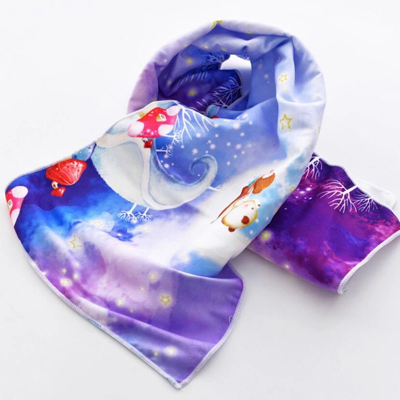 2023 Hot Sell Microfiber Quick Dry Fabric Sublimation Printing Face Towel with Custom Design