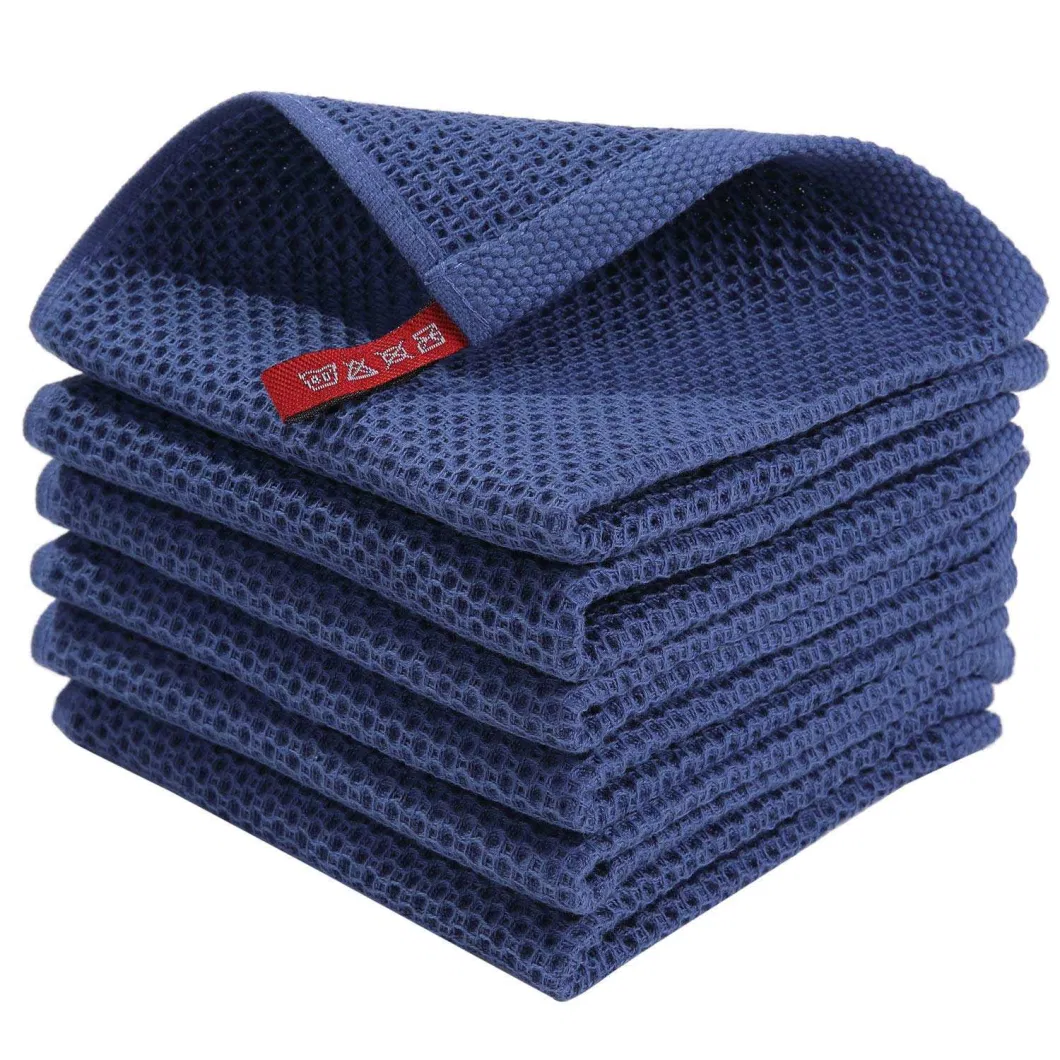 100% Cotton Waffle Weave Kitchen Dish Cloths, Ultra Soft Absorbent Quick Drying Dish Towels, 12X12 Inches