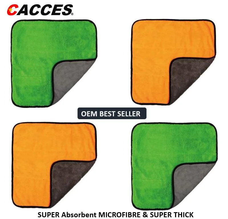 Cacces Microfibre Car Drying Towel 40X40cm, 1000GSM Microfiber, Soft Absorbent Cleaning, Extra Thick Detailing Product Super Absorbent Car Cleaning Accessories