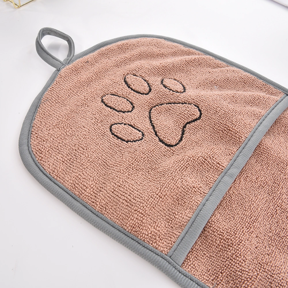 Super-Absorbent Embroidery Thick Microfiber Cloth Pet Grooming Bath Drying Towel