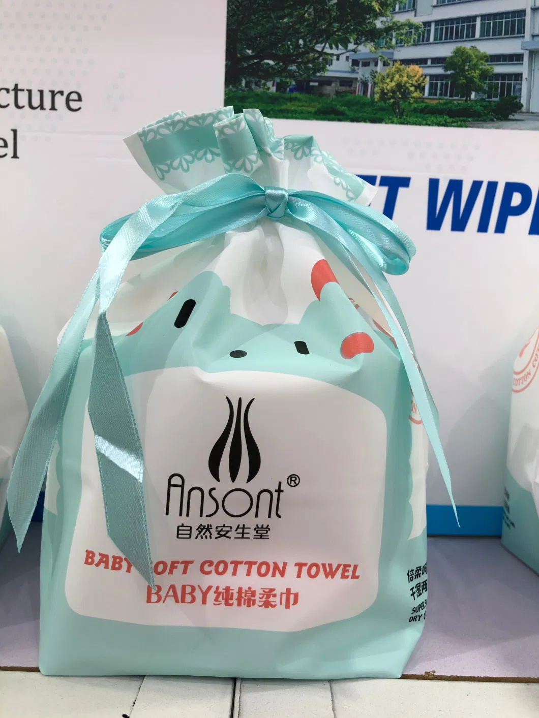 Disposable Organic Viscose Non Woven Wet &amp; Dry Use Baby Facial Towel